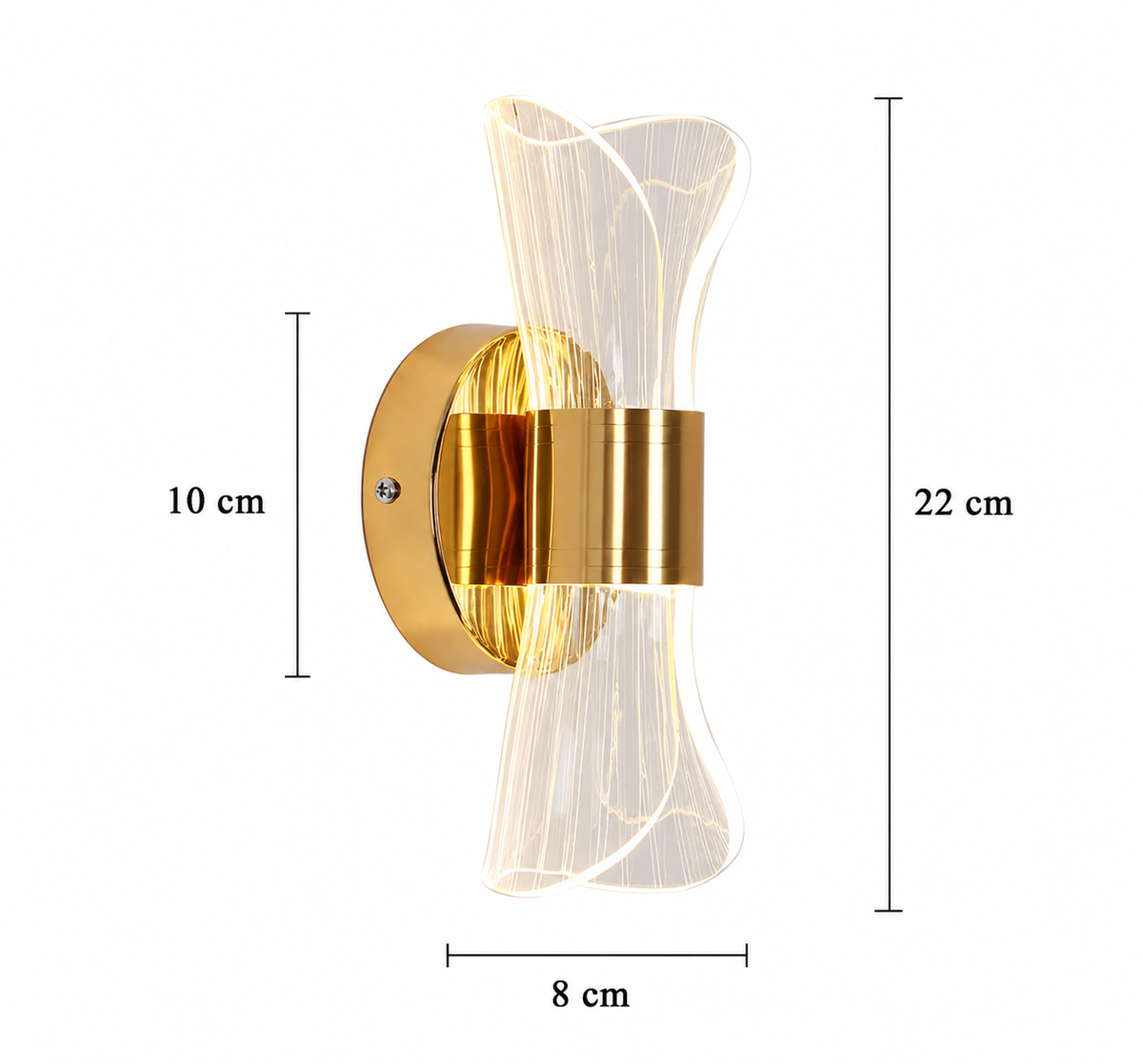 Applique murale LED dorée effet cristal moderne