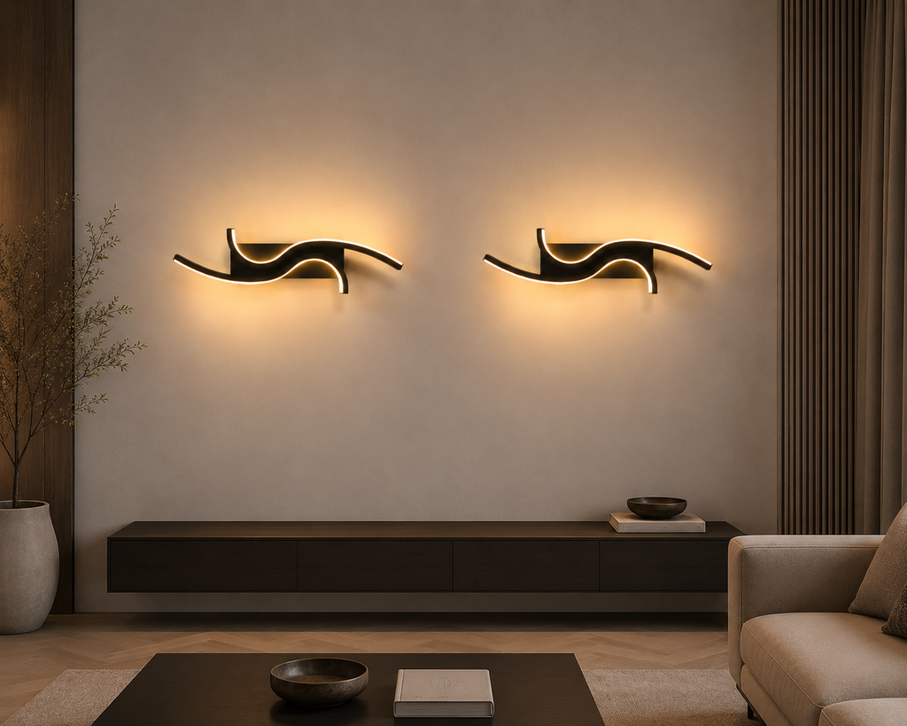Applique Murale LED – S Noire Élégante
