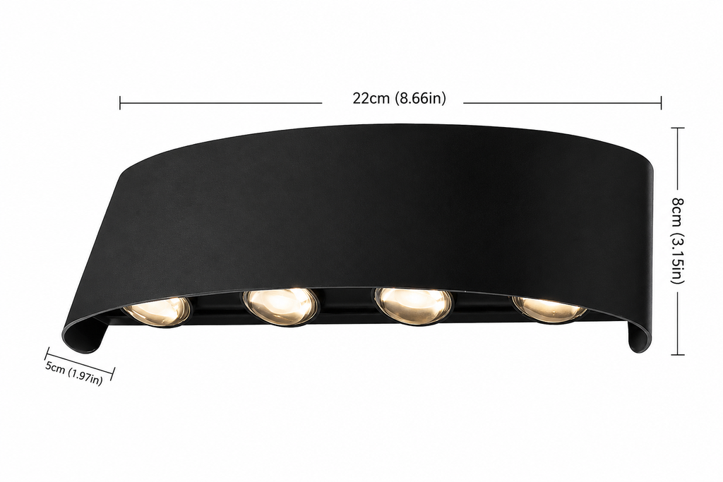 Applique Murale LED – Halo Noir Élégant