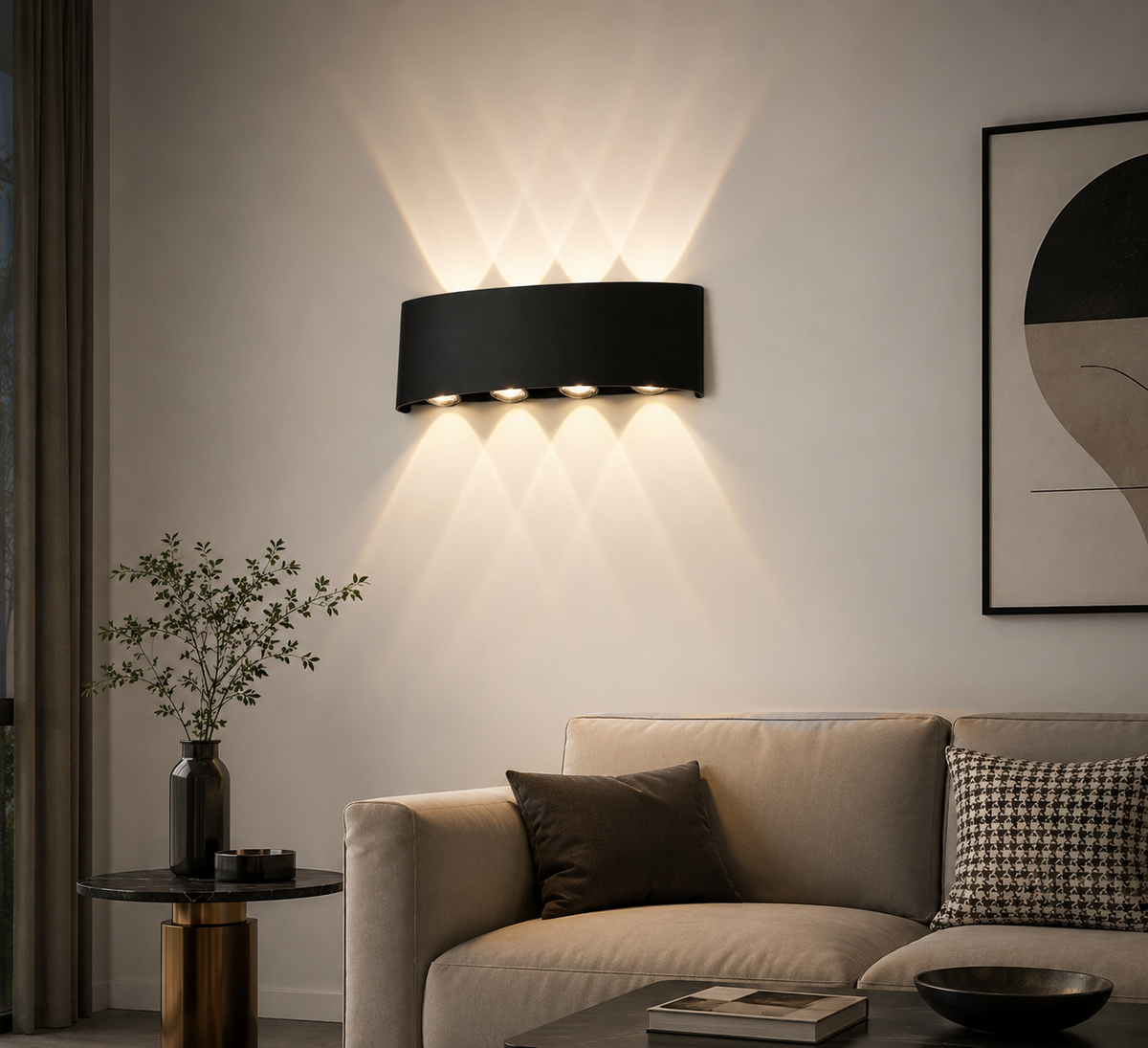 Applique Murale LED – Halo Noir Élégant