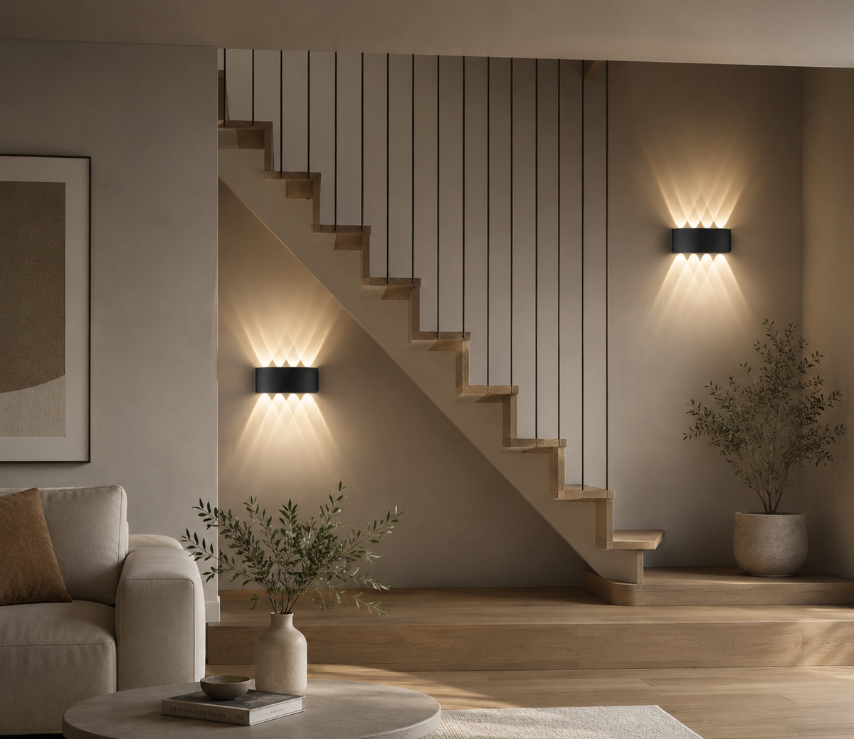 Applique Murale LED – Halo Noir Élégant