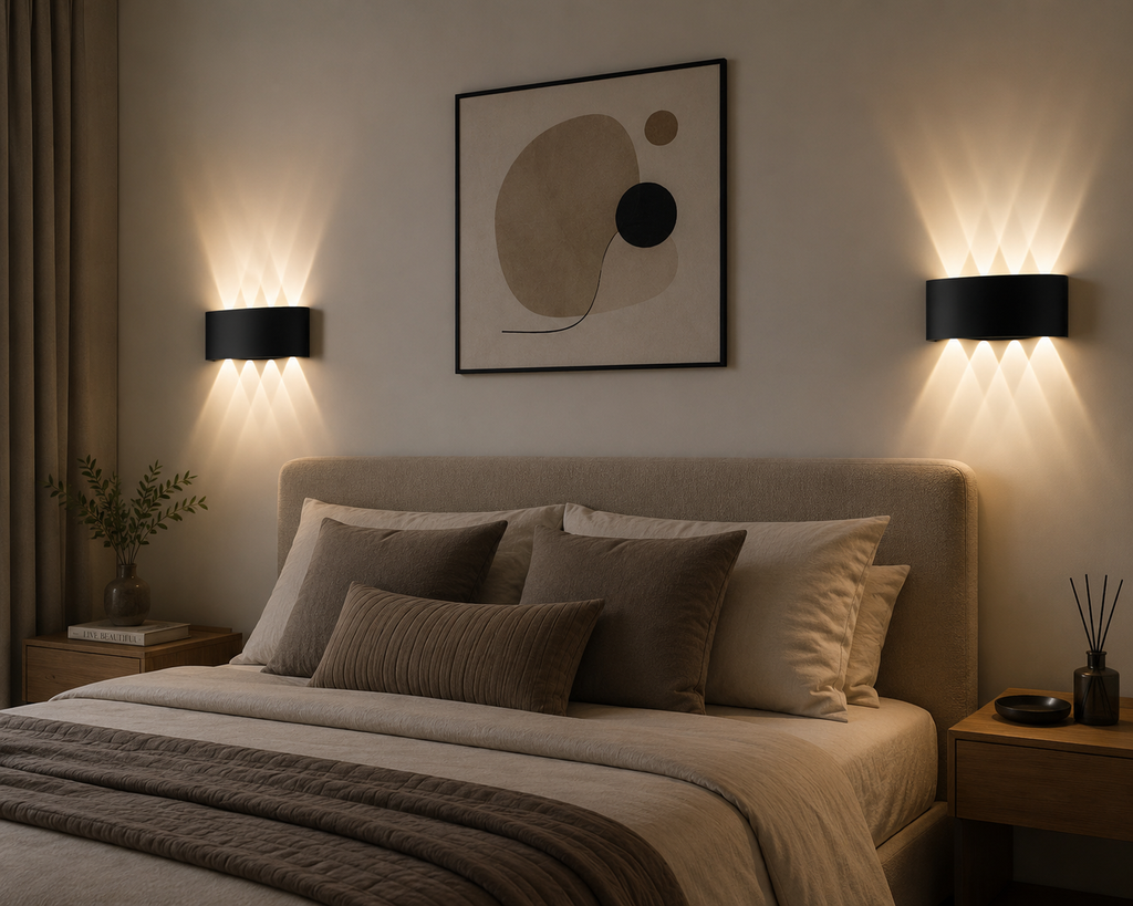 Applique Murale LED – Halo Noir Élégant