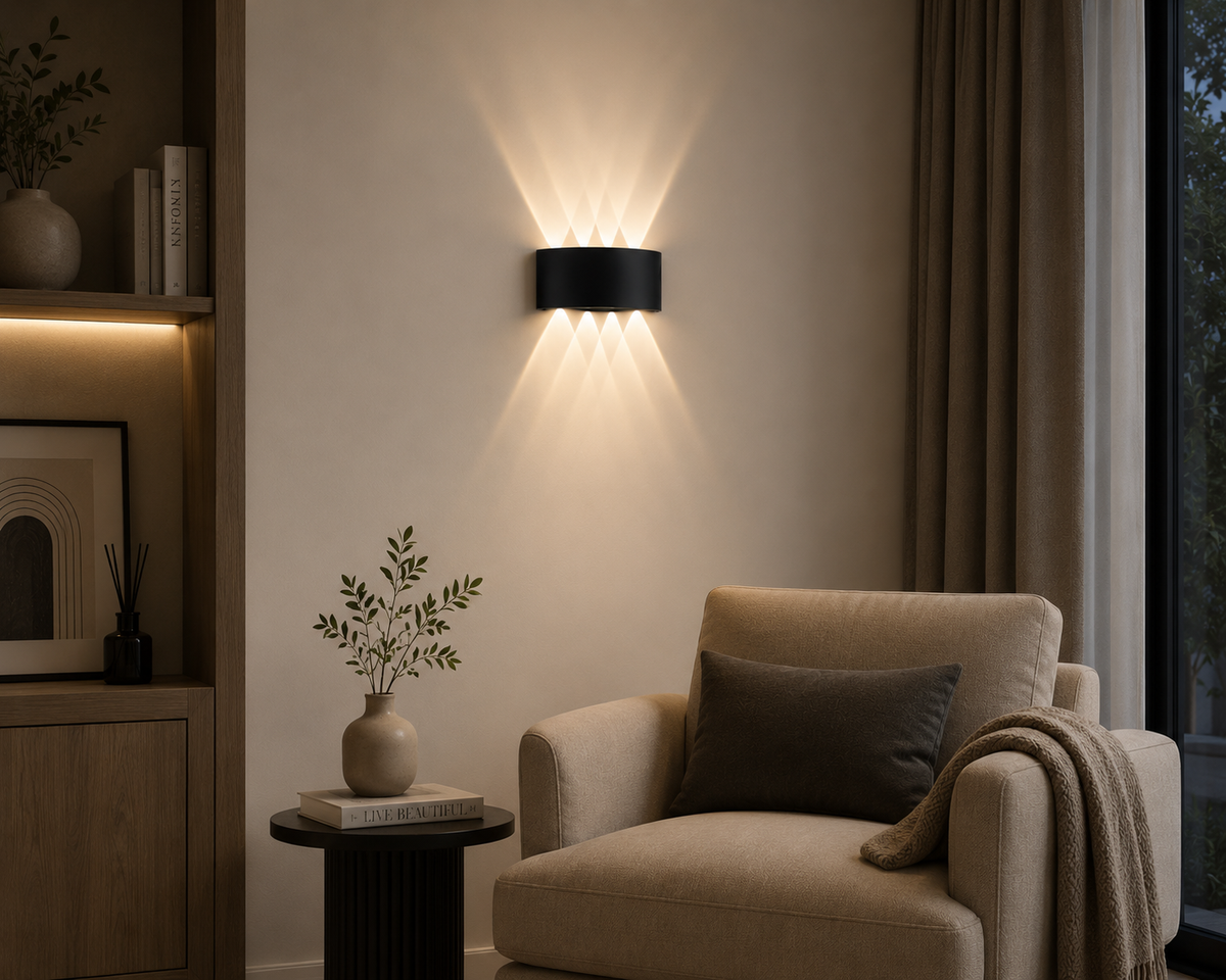 Applique Murale LED – Halo Noir Élégant