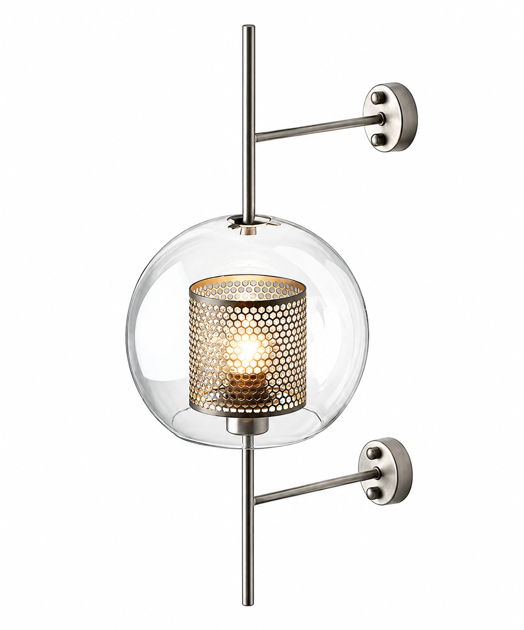 Applique Murale LED – Sphère Dorée Élégante