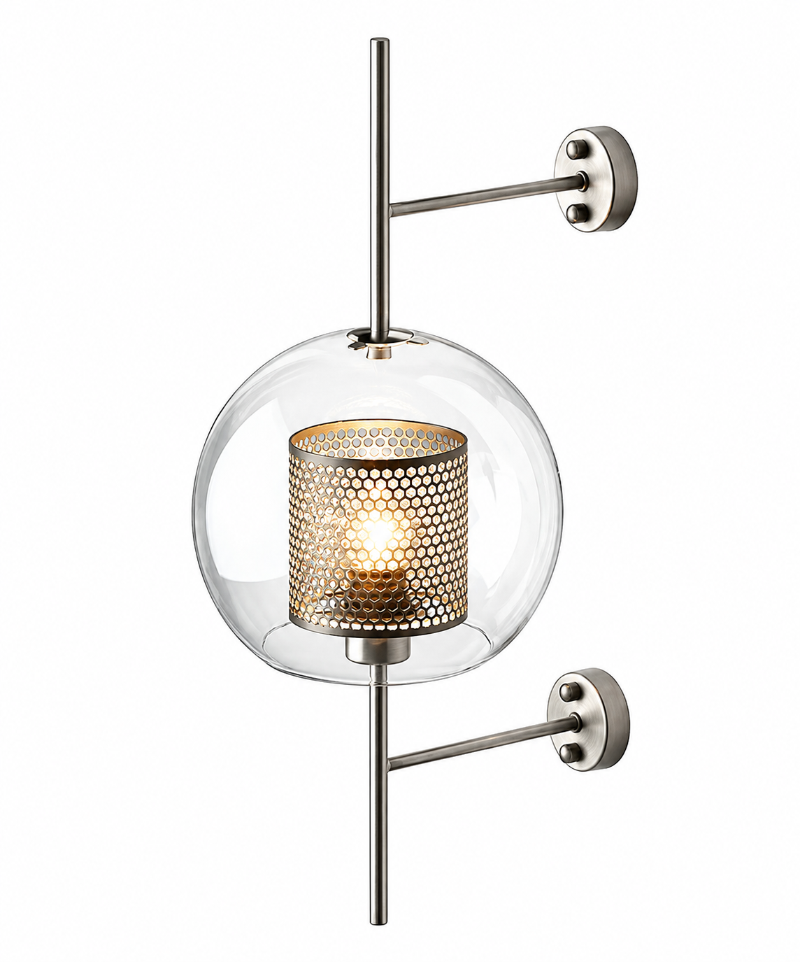 Applique Murale LED – Sphère Dorée Élégante