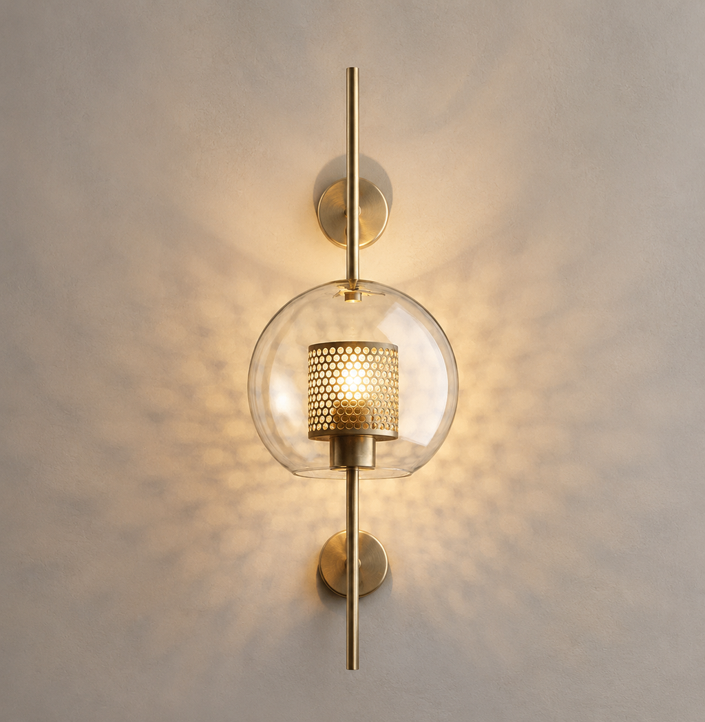 Applique Murale LED – Sphère Dorée Élégante