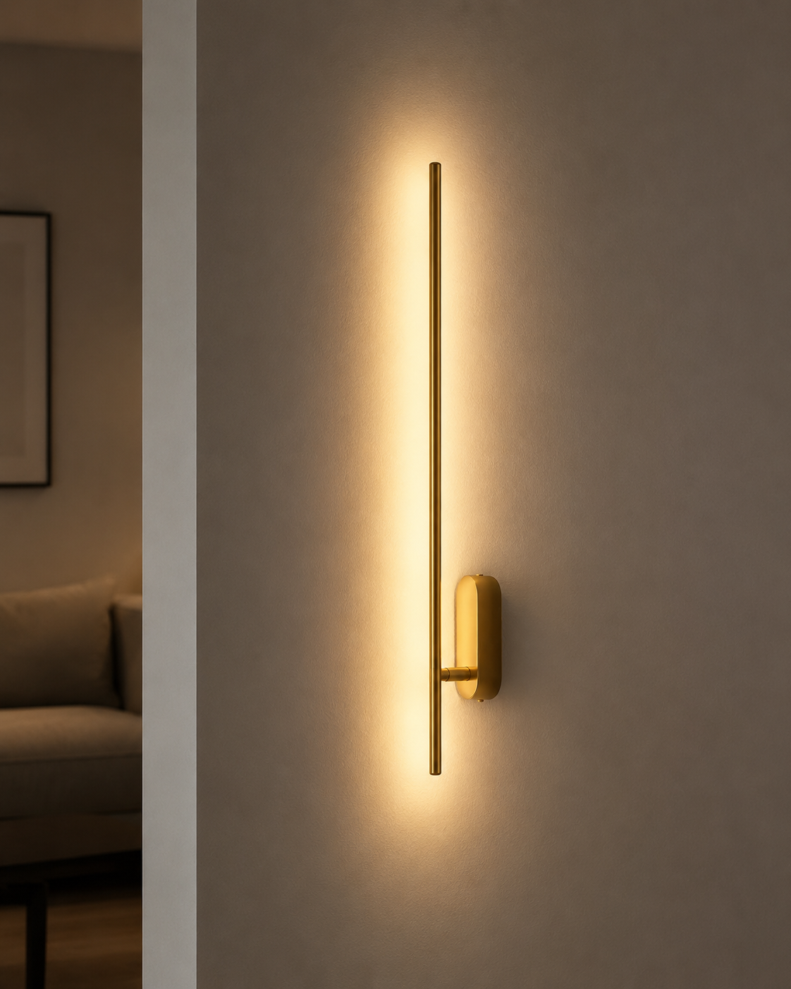 Applique Murale – Ligne Dorée Minimaliste