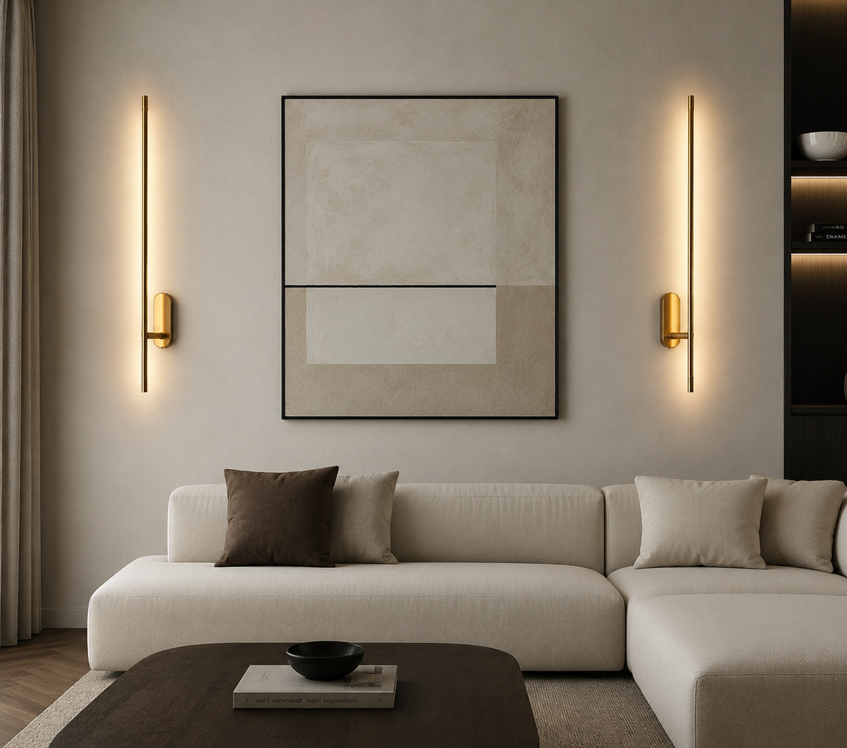 Applique Murale – Ligne Dorée Minimaliste