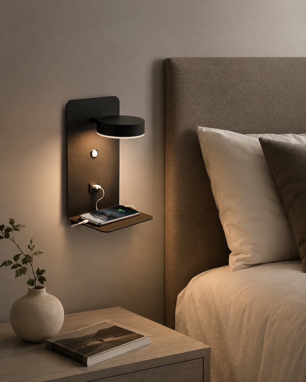 Applique Murale – Station Lumineuse Noire