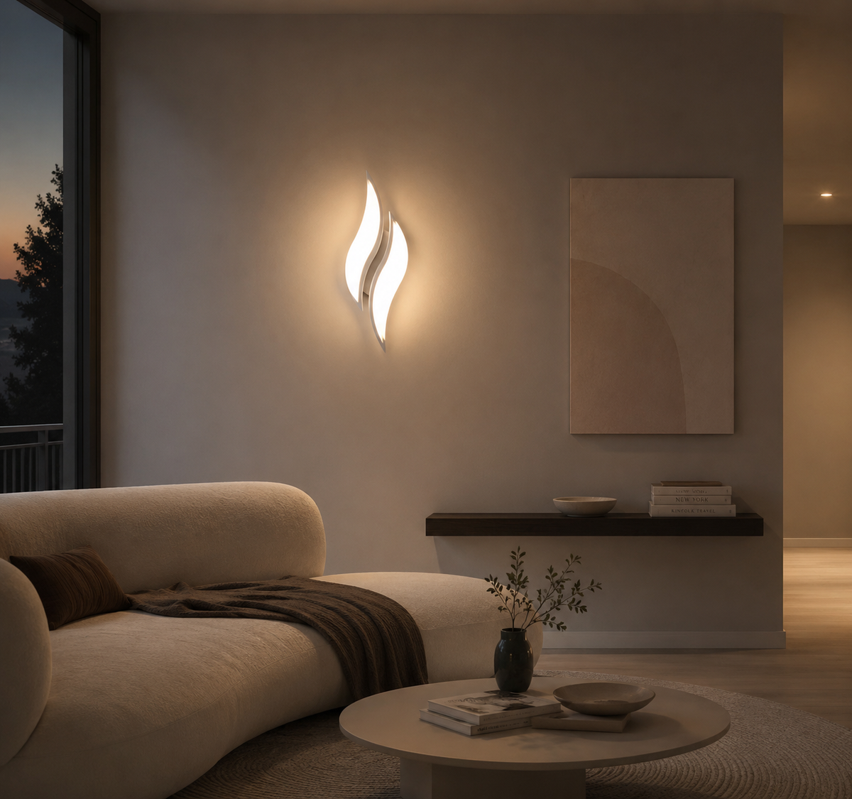 Applique murale LED Flamme Blanche